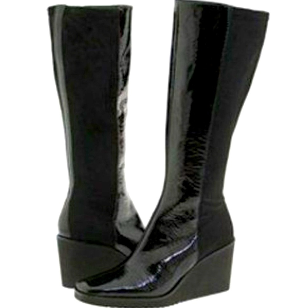 Donald J Pliner ITZ wedge boot Patent & Suede